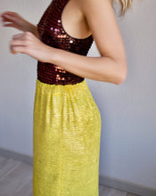 Load image into Gallery viewer, Laurence Corsin Yellow Metallic Skirt