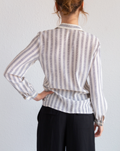 Load image into Gallery viewer, Vintage Ivory Silk Stripe Blouse