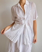 Load image into Gallery viewer, White Cotton Embroidered Blouse
