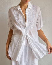 Load image into Gallery viewer, White Cotton Embroidered Blouse
