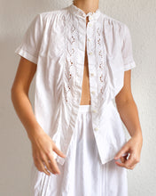 Load image into Gallery viewer, White Cotton Embroidered Blouse
