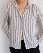 Load image into Gallery viewer, Vintage Ivory Silk Stripe Blouse
